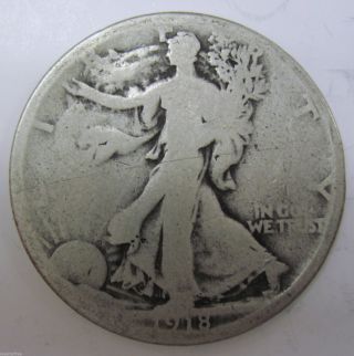1918 S Silver Walking Liberty Half Dollar (218h) photo