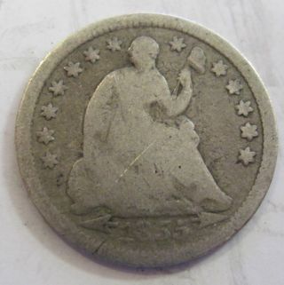 1855 Silver Seated Half Dime 48g photo