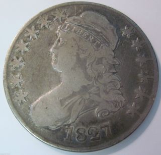 1827 Silver Bust Half Dollar Coin (1210a) photo