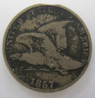 1857 Flying Eagle Cent Penny Coin (120o) photo