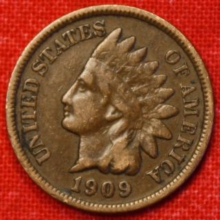 1909 Indian Head Cent Penny F Collector Coin Check Out Store Ih695 photo