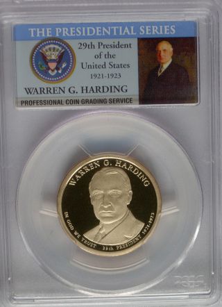 Pcgs 2014 S Proof Warren G Harding 29th Presidential Dollar Pf Pr69 $1 Usa photo