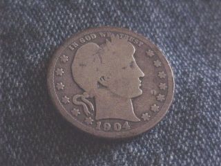 Usa Silver 1904 Barber Quarter photo