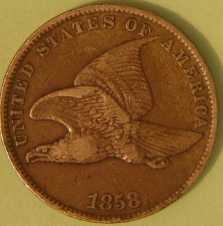 1858 Flying Eagle Cent,  Small Letter,  Aj 670 photo