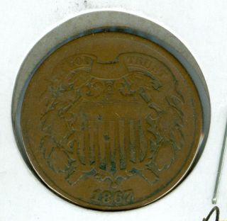 1867 Two Cent Piece Fine Grade. photo