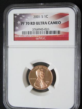 2001 S Proof Lincoln Cent - Ngc Pf 70 Red Ultra Cameo (026) photo