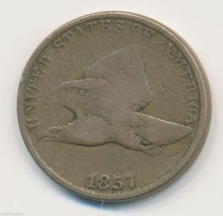 1857 P Flying Eagle Cent Vg 1067146b photo