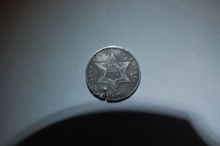 1859 Silver Three Cent Piece,  Circulated photo