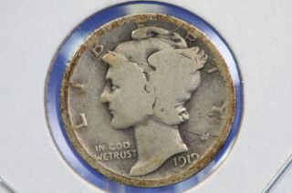 1919 10c Mercury Dime,  Well Circulated Coin.  $coin Shop$ 6221 photo