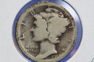1917 10c Mercury Dime,  Well Circulated Coin.  $coin Shop$ 6177 photo