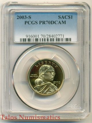 2003 S Sacagawea Native American Dollar Pr70 Dcam Pcgs photo
