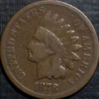 Key Date 1878 Indian Head Cent Full Date + Details Bronze Low Lqqk photo