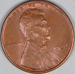 1936 P Lincoln Wheat Penny,  Em 323 photo
