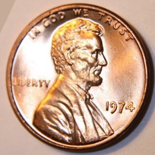 1974 Memorial Cent.  An Exceptional Coin.  Will Combine.  [ 7] photo