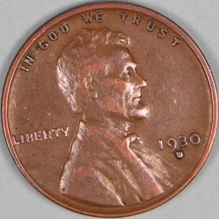 1930 D Lincoln Wheat Penny,  Cent,  Em 519 photo