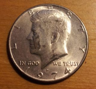 1974 D Doubled Die Obverse (ddo) Kennedy Half Dollar Almost Uncirculated,  Nr photo