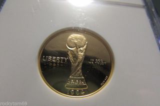 1994 W World Cup 1/4 Oz Gold Coin Ngc Pf69 Ultra Cameo photo