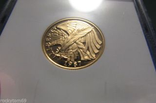 1987 - W Us Gold $5 Constitution Commemorative Proof - Ngc Pf69ucam photo