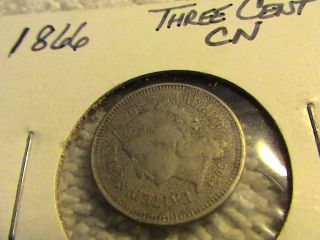 1866 3 Cent Nickel Rare Low Mintage photo