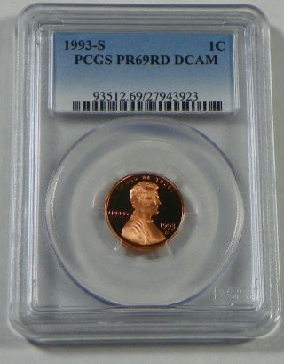 1993 - S Proof Lincoln Cent Penny Pcgs Pr69rd Dcam photo