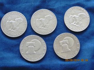5 Eisenhower Dollars With Different Dates Or Marks 80 photo