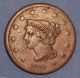 1840 1c N - 6 Large Date Bn Braided Hair Cent Large Cents photo 3