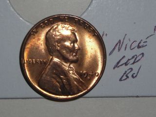 Wheat Penny 1940s Red Bu 1940 - S Lincoln Cent Unc.  Great Red Luster photo