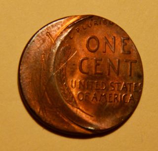 30% Off Center Wheat Cent - Partial Date - Red & Brown Uncirculated photo