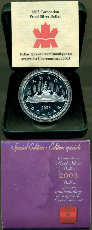 2003 Silver Special Edition Proof Dollar 50th Anniversary Of Queen ' S Coronation photo