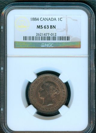 1884 Large Cent Ngc Ms63 photo
