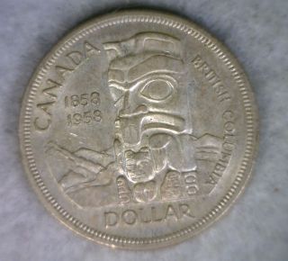 Canada Silver Dollar 1958 Bu Coin (cyber 192) photo