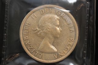 1959 Canada.  1$ Dollar.  Voyageur.  Iccs Graded Au - 55.  (xkf974) photo