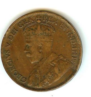 Canada 1915 Large One Cent Coin King Edward Vi1 photo