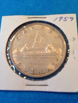 1959 Canada Silver Dollar.  800 Fine Silver photo