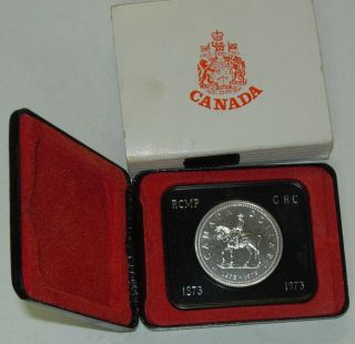 Canada 1973 Rcmp Mountie Silver Dollar In Case photo