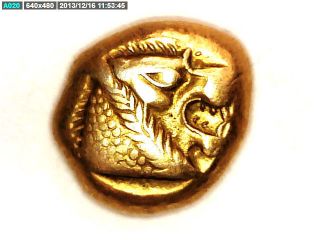 2rooks Greek Asia Minor Lydia King Kroisos 24k Plated Gold Miletos Coin photo