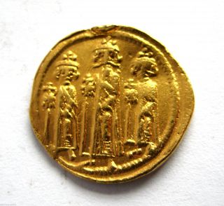 Circa.  550 - 650 A.  D Byzantine Empire Unresearched Au Gold Solidus Coin photo