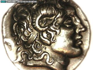 2rooks Greek Macedon Macedonia King Lysimachos Large Tetradrachm Coin photo