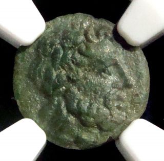 Ancient Greek: Lucania,  Velia,  Ae12.  Ca.  350 - 300 Bc. ,  Zeus - Owl.  Ngc Ch Vf photo