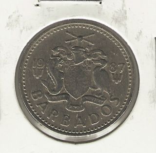 Barbados 25 Cents,  1987 photo