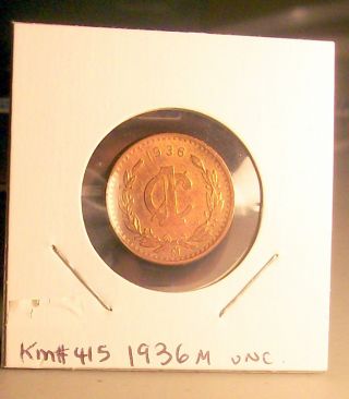 Km 415 Mexico One Centavo Coin Bronze 20mm Low Cost Fast Look&bid Now photo