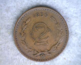 Mexico 2 Centavos 1935 Very Fine Coin (cyber 635) photo