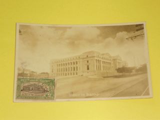 Philippines Dec.  20,  1926 Postcard Legislative Building 2 Centavos Stamp Affixe photo