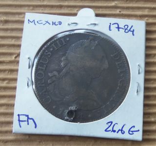 Mexico 1784 Carolus Iii - Perforada - Silver Coin - Fm photo