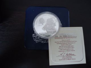 Western Samoa: 1979 200th Anniv James Cook,  10 Tala Silver Proof Coin,  Rare photo