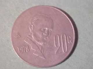 Coin Of The World 1978 Mexico Twenty Centavos Km - 442 Francisco Madero photo