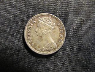 1890 Hong Kong 10 Cents Silver Coin photo