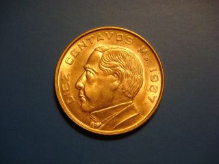 Mexico 10 Centavos,  1967 Coin.  Benito Juarez photo