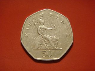 Great Britain 50 Pence,  2004 Coin.  Brittania photo