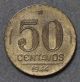 1944 Brazil 50 Centavos Fine Aluminum - Bronze Km557a No.  3 South America photo 2